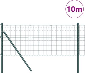 vidaXL Euro Fence z 7 słupkami 0.8x10 m Stal ocynkowana Zielona 2