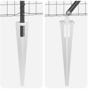 vidaXL Ogrodzenie Euro z 7 słupkami z kolcami 1.4x10 m stal ocynkowana szara 8