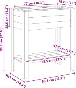 vidaXL Stojak na rośliny 85x46x94 cm drewno sosnowe impregnowane 9