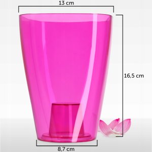 Doniczka Osłonka Na Storczyk Kwietnik Plastikowa Kwiaty 12cm Różowa Kadax 2