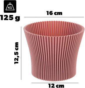 KADAX Doniczka Donica Na Kwiaty 15cm Osłonka Rośliny Kwietnik Plastikowa Różowa 2