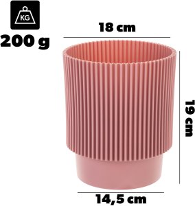 KADAX Doniczka Donica Na Kwiaty 17cm Osłonka Rośliny Kwietnik Plastikowa Różowa 2