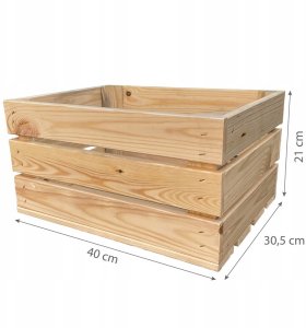 Skrzynka drewniana naturalna dekoracyjna 40x30,5x21cm 2
