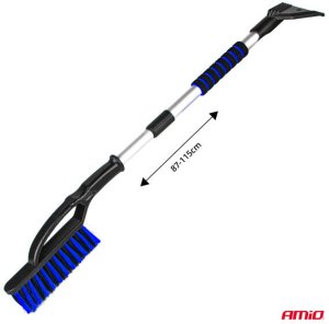 Szczotka zmiotka skrobaczka do szyb śniegu lodu mosiężna teleskopowa futura basic 87-115 cm 4