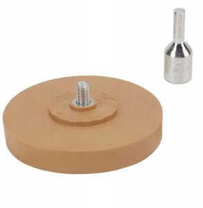 Krążek / Dysk gumowy do usuwania kleju z felg 90mm + adapter na wkrętarkę 3