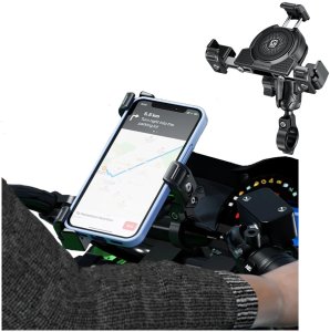 Uchwyt motocyklowy Kewig z ładowarką indukcyjną QI 15W USB-C, czarny 1