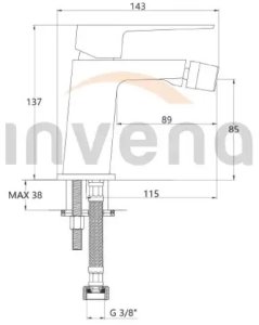 Invena bateria bidetowa Paros, czarny BB-09-004-A 6