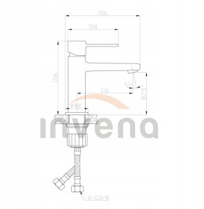 Bateria umywalkowa Invena bateria umywalkowa Glamour, czarny BU-02-004-V 7