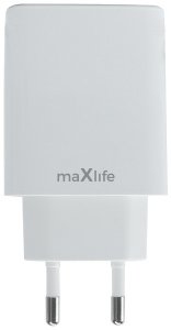 Maxlife ładowarka sieciowa PD QC MXTC-10-20AC 1x USB-C 1x USB 20W biała 4