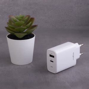 Maxlife ładowarka sieciowa PD QC MXTC-10-20AC 1x USB-C 1x USB 20W biała 6