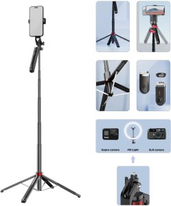 Blavec Selfie Stick Aluminium Fusion P09 tripod + pilot 1,8 metra (SSFP09-TRB18) czarny 3