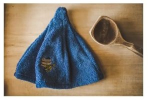 SAUNA HAT WITH BUCKET PIC BLUE COTTON 2