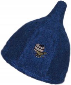 SAUNA HAT WITH BUCKET PIC BLUE COTTON 4