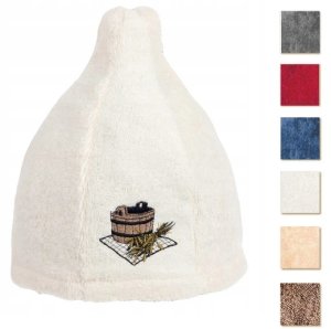 SAUNA HAT WITH BUCKET PIC BLUE COTTON 5