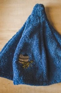SAUNA HAT WITH BUCKET PIC BLUE COTTON 6