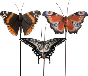 DECOR BUTTERFLY STAKE MIX13X10X78.6CM 1