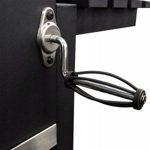 Duży Grill węglowy żeliwny ruszt 113,5x50x107 cm ogrodowy z drewnianą półką 15