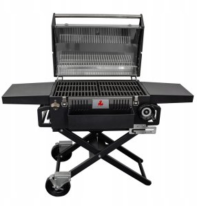 Duży Grill węglowy LUX premium stalowy HEATWAVE z żeliwnym rusztem 139x57x100 cm 1