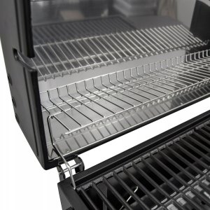 Duży Grill węglowy LUX premium stalowy HEATWAVE z żeliwnym rusztem 139x57x100 cm 14