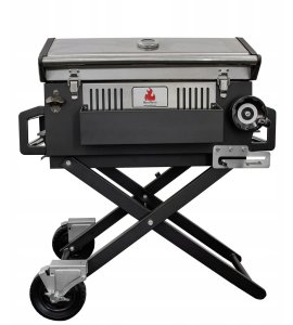 Duży Grill węglowy LUX premium stalowy HEATWAVE z żeliwnym rusztem 139x57x100 cm 2