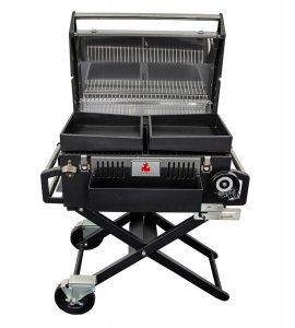 Duży Grill węglowy LUX premium stalowy HEATWAVE z żeliwnym rusztem 139x57x100 cm 4