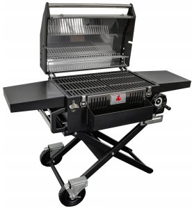 Duży Grill węglowy LUX premium stalowy HEATWAVE z żeliwnym rusztem 139x57x100 cm 5