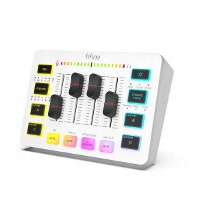 Fifine Mikser Sound Card SC3W biały USB z RGB XLR 2 - kanałowy 14