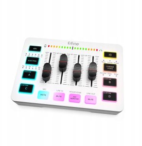Fifine Mikser Sound Card SC3W biały USB z RGB XLR 2 - kanałowy 16