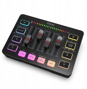 Fifine Mikser Sound Card SC3W biały USB z RGB XLR 2 - kanałowy 3