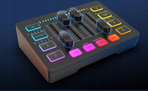 Fifine Mikser Sound Card SC3W biały USB z RGB XLR 2 - kanałowy 8