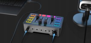 Fifine Mikser Sound Card SC3W biały USB z RGB XLR 2 - kanałowy 10
