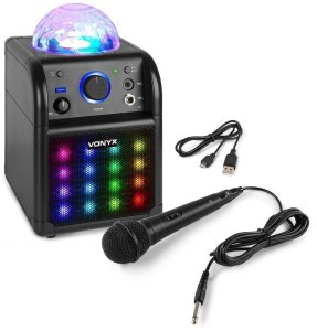 Głośnik bluetooth karaoke czarny z efektem LED SBS50B one size 2