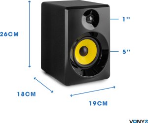 Głośniki komputerowe Vonyx SMN50B aktywne monitory studyjne głośniki 140W - Czarne one size 17