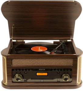 Gramofon Fenton Gramofon Memphis BT CD DAB+ FM USB brązowy one size 11
