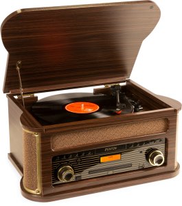 Gramofon Fenton Gramofon Memphis BT CD DAB+ FM USB brązowy one size 16