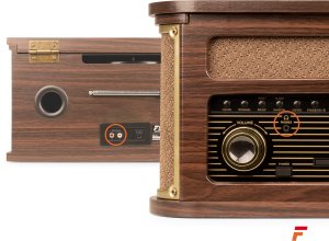 Gramofon Fenton Gramofon Memphis BT CD DAB+ FM USB brązowy one size 4