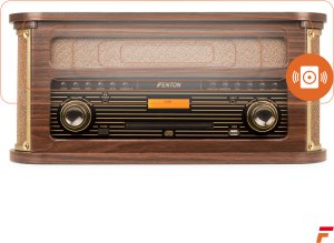 Gramofon Fenton Gramofon Memphis BT CD DAB+ FM USB brązowy one size 5