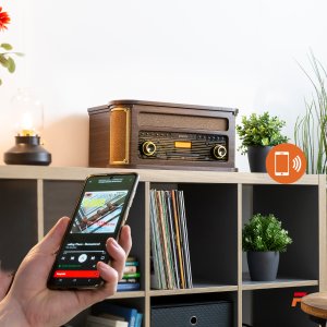 Gramofon Fenton Gramofon Memphis BT CD DAB+ FM USB brązowy one size 7