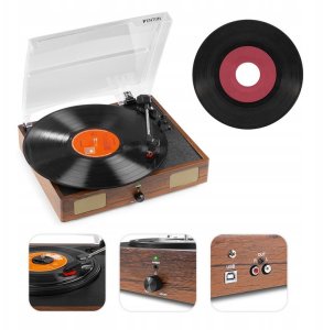 Gramofon Fenton Gramofon RP106W głośniki USB brązowy one size 3