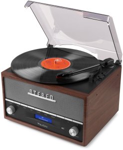 Gramofon retro Frisco Audizio z radiem DAB brązowy one size 12