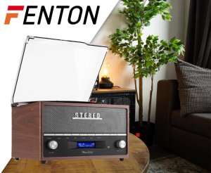 Gramofon retro Frisco Audizio z radiem DAB brązowy one size 4