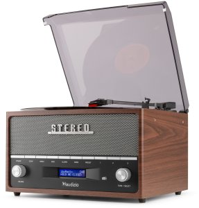 Gramofon retro Frisco Audizio z radiem DAB brązowy one size 7