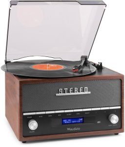 Gramofon retro Frisco Audizio z radiem DAB brązowy one size 8