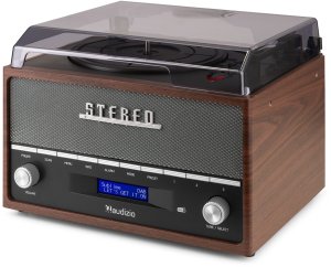 Gramofon retro Frisco Audizio z radiem DAB brązowy one size 10
