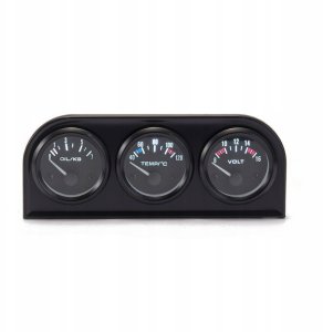 Zestaw wskaźników KET 3w1 Volt, Water Temp, Oil Press 6