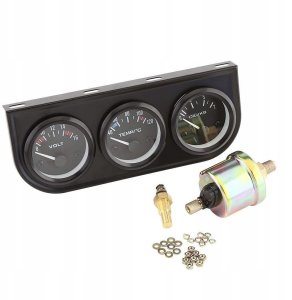 Zestaw wskaźników KET 3w1 Volt, Water Temp, Oil Press 10