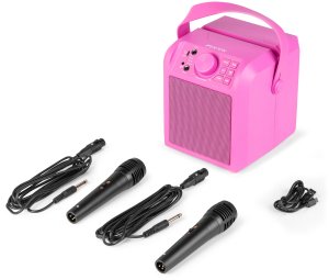 Głośnik Fenton Głośnik Karaoke LED 2x mikrofon KAR50P różowy one size 13