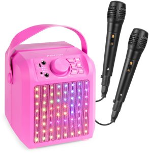 Głośnik Fenton Głośnik Karaoke LED 2x mikrofon KAR50P różowy one size 3