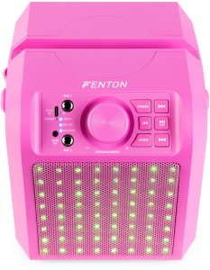 Głośnik Fenton Głośnik Karaoke LED 2x mikrofon KAR50P różowy one size 5
