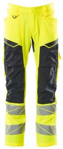 MASCOT Spodnie z kieszeniami na kolanach ACCELERATE SAFE (kolor żółty hi-vis/ciemny granat, rozmiar 82C48) 1